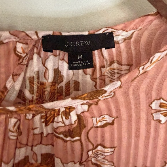 J Crew Ruffle Sleeve Top Climbing Floral Blouse Women's MED Pink Boho Preppy - Picture 2 of 9